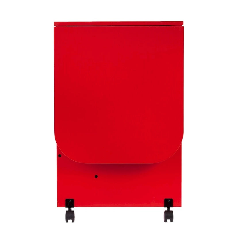 Table de couture/station de bricolage pliante roulante rouge de style campagnard