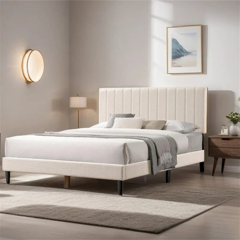 Lit plateforme capitonné Queen Size