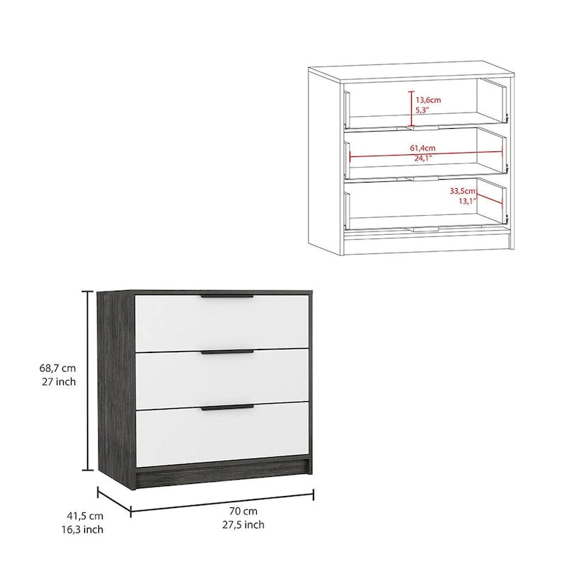 Commode à 3 tiroirs, Plateau supérieur