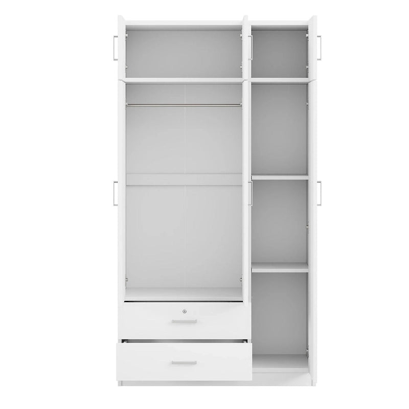 Armoire à miroirs avec 2 tiroirs et meuble haut