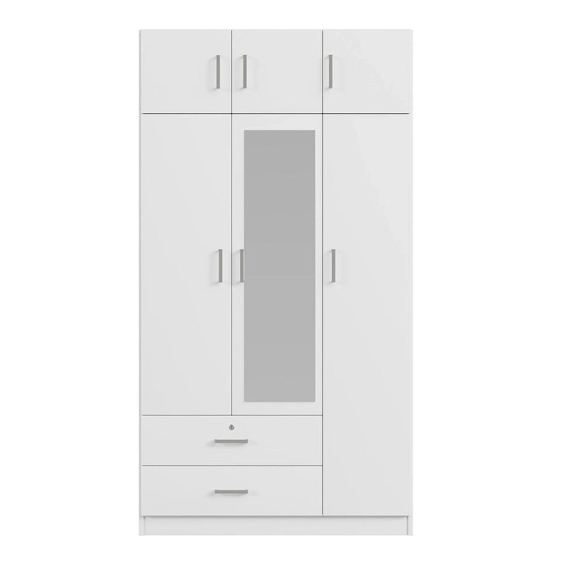 Armoire à miroirs avec 2 tiroirs et meuble haut