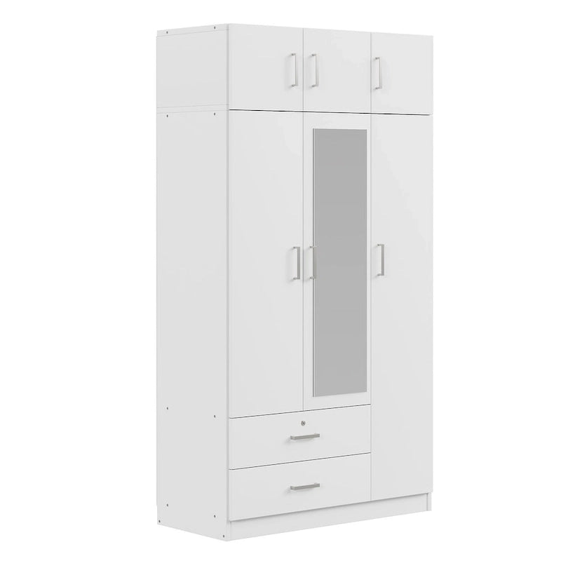 Armoire à miroirs avec 2 tiroirs et meuble haut