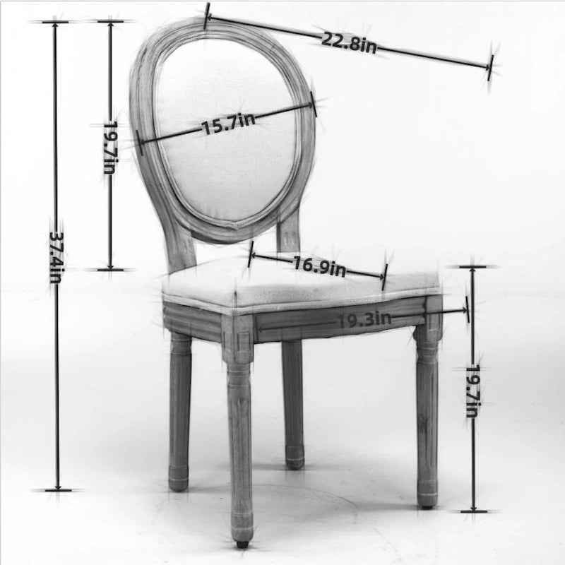 Chaise de salle à manger ancienne en bois massif de style français