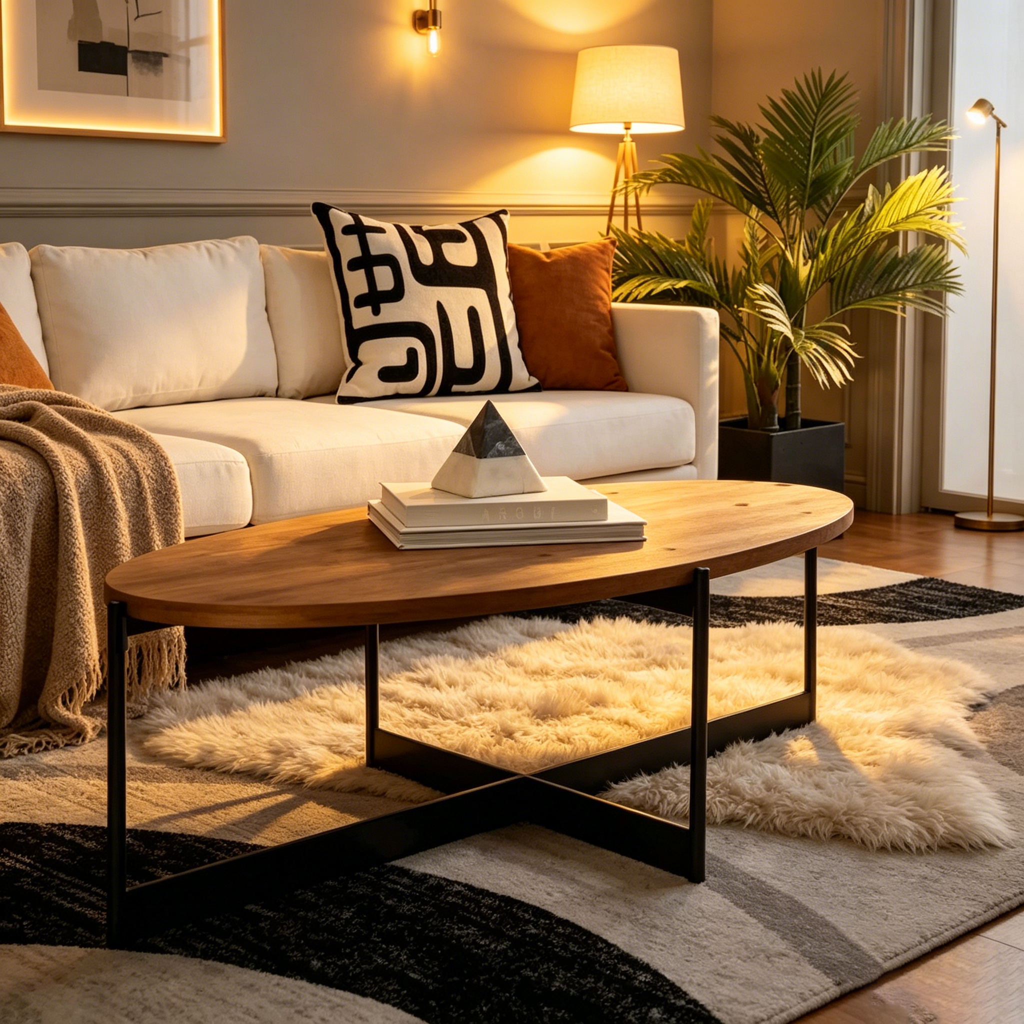 Table basse - 123,9 cm L x 64 cm P x 40,6 cm H