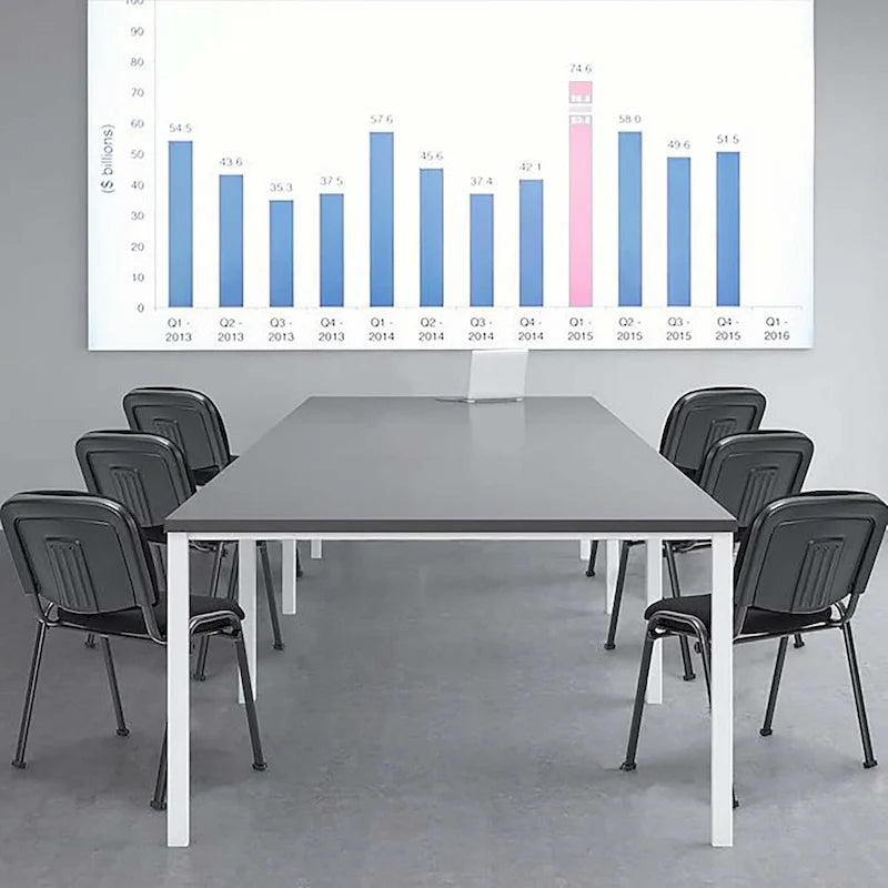 Chaise de conférence pour salle de réunion, cadre métallique et dossier rembourré