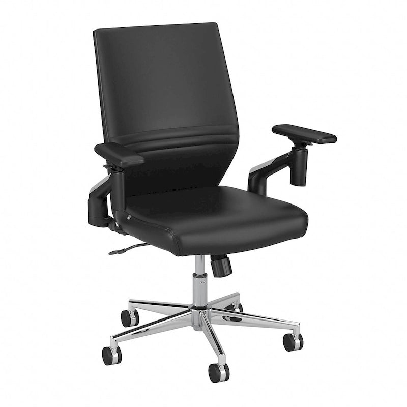 Fauteuil de bureau en cuir à dossier mi-haut