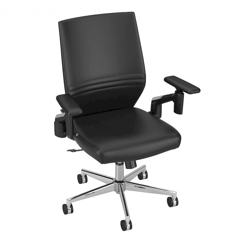 Fauteuil de bureau en cuir à dossier mi-haut