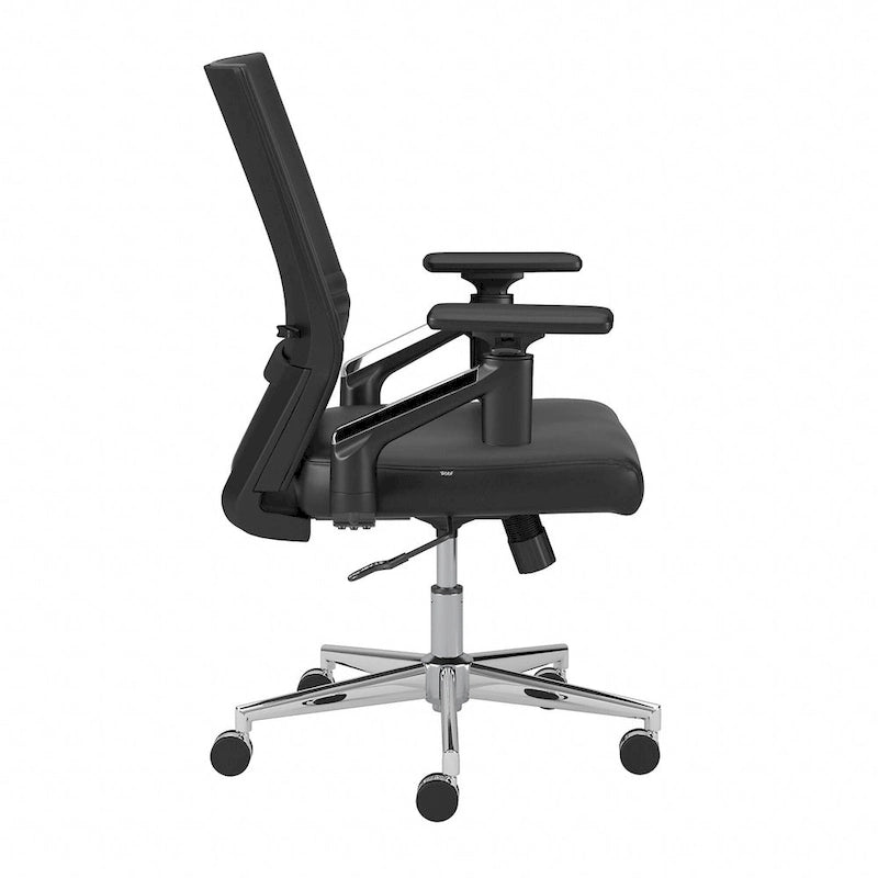 Fauteuil de bureau en cuir à dossier mi-haut