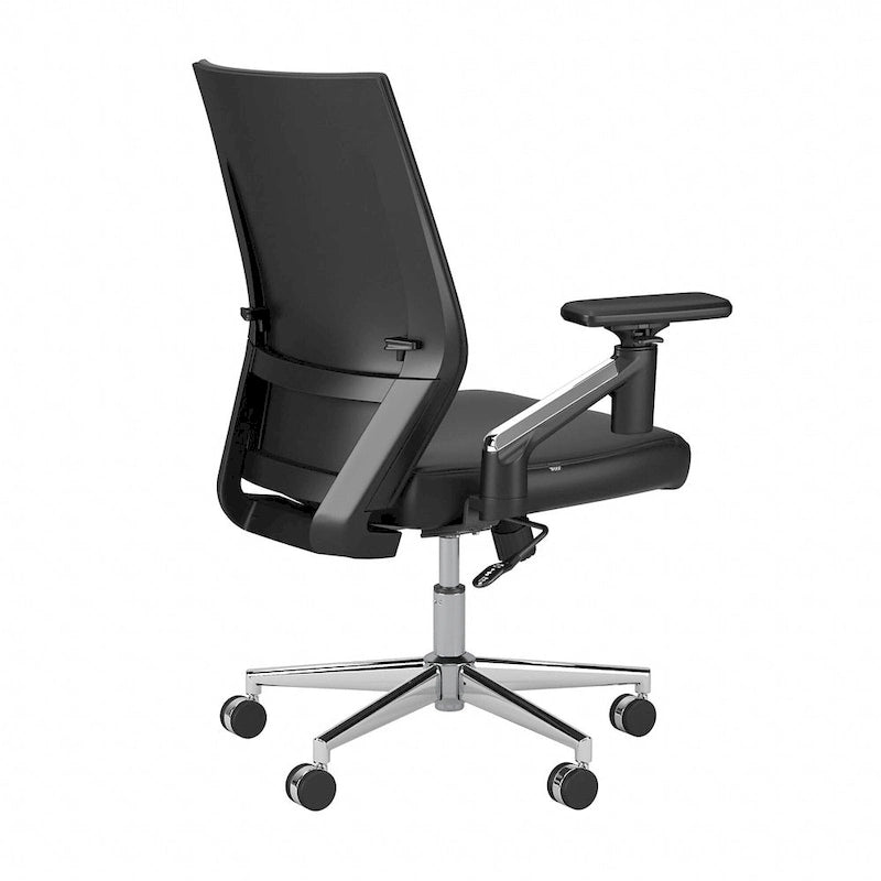 Fauteuil de bureau en cuir à dossier mi-haut