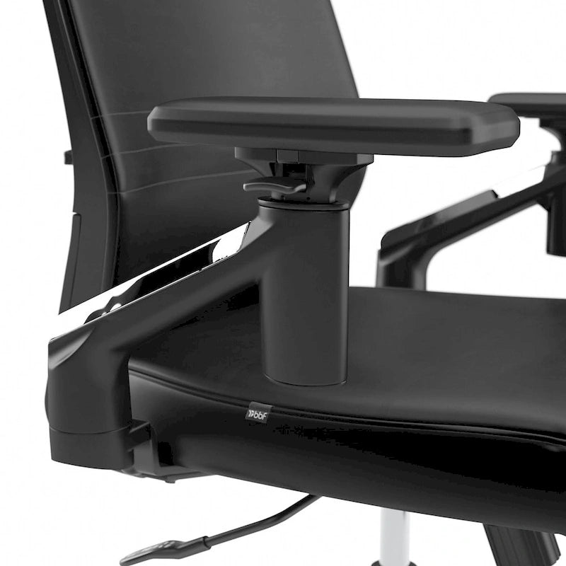 Fauteuil de bureau en cuir à dossier mi-haut