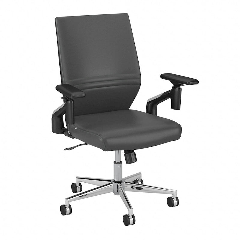 Fauteuil de bureau en cuir à dossier mi-haut