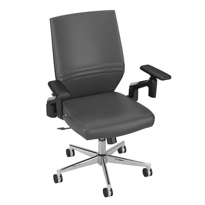 Fauteuil de bureau en cuir à dossier mi-haut
