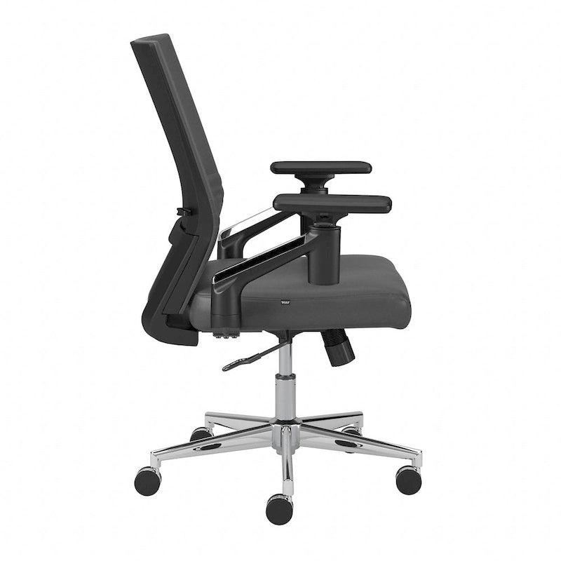 Fauteuil de bureau en cuir à dossier mi-haut