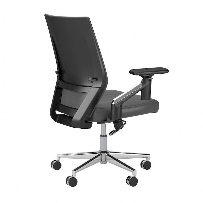 Fauteuil de bureau en cuir à dossier mi-haut