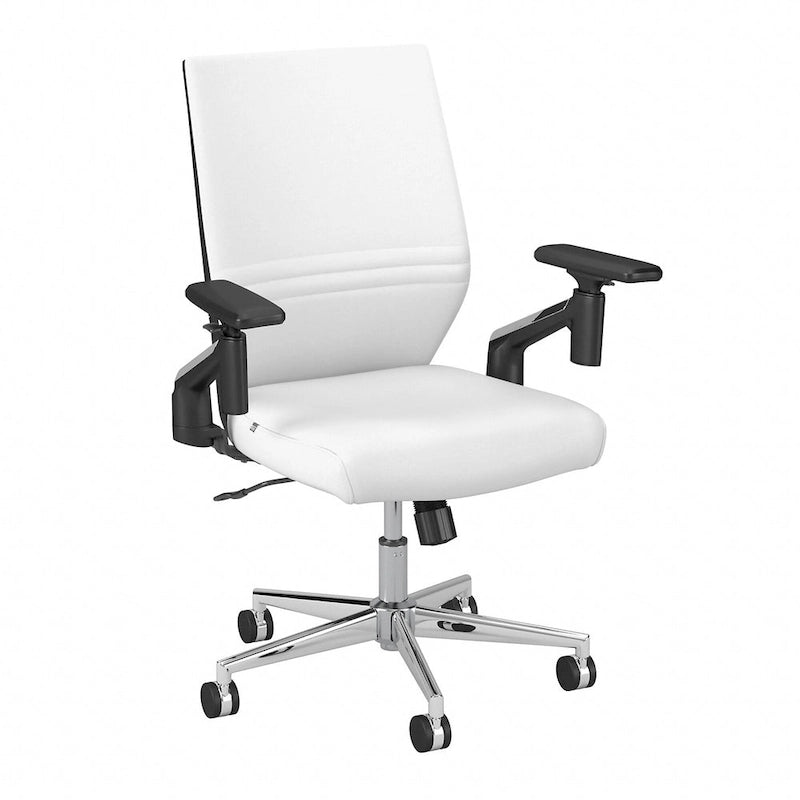 Fauteuil de bureau en cuir à dossier mi-haut