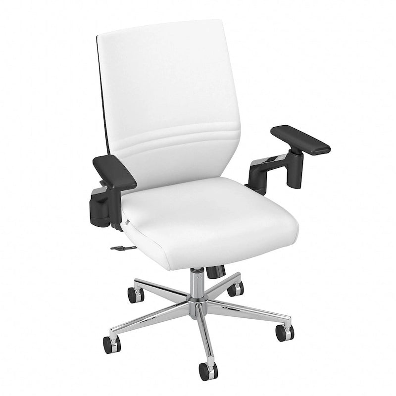 Fauteuil de bureau en cuir à dossier mi-haut