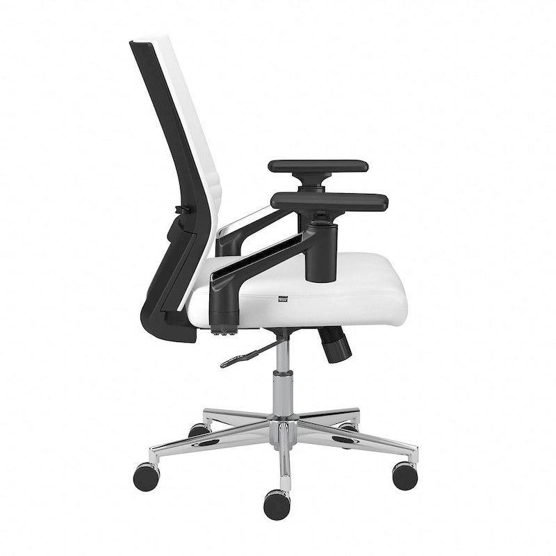 Fauteuil de bureau en cuir à dossier mi-haut