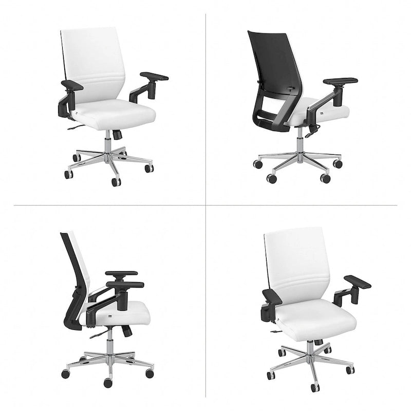 Fauteuil de bureau en cuir à dossier mi-haut