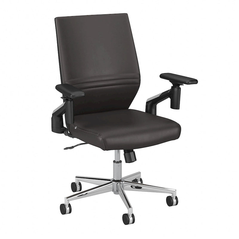 Fauteuil de bureau en cuir à dossier mi-haut