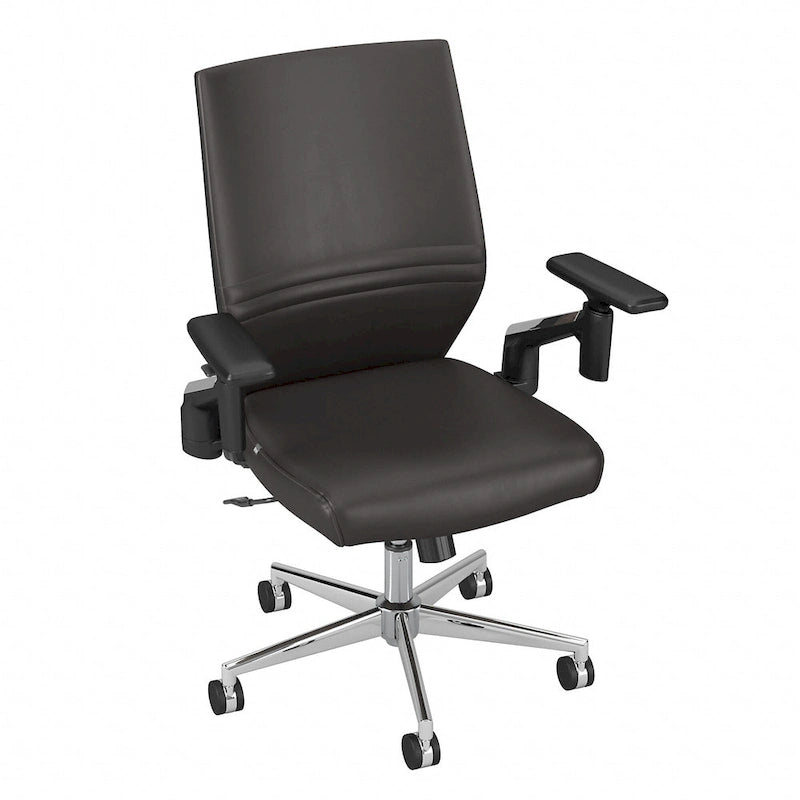 Fauteuil de bureau en cuir à dossier mi-haut