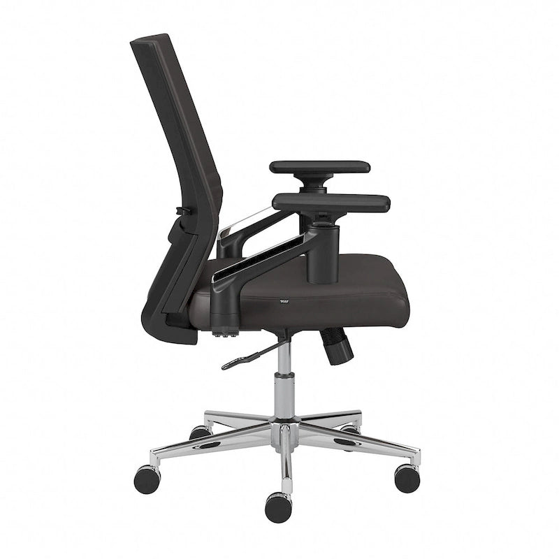 Fauteuil de bureau en cuir à dossier mi-haut