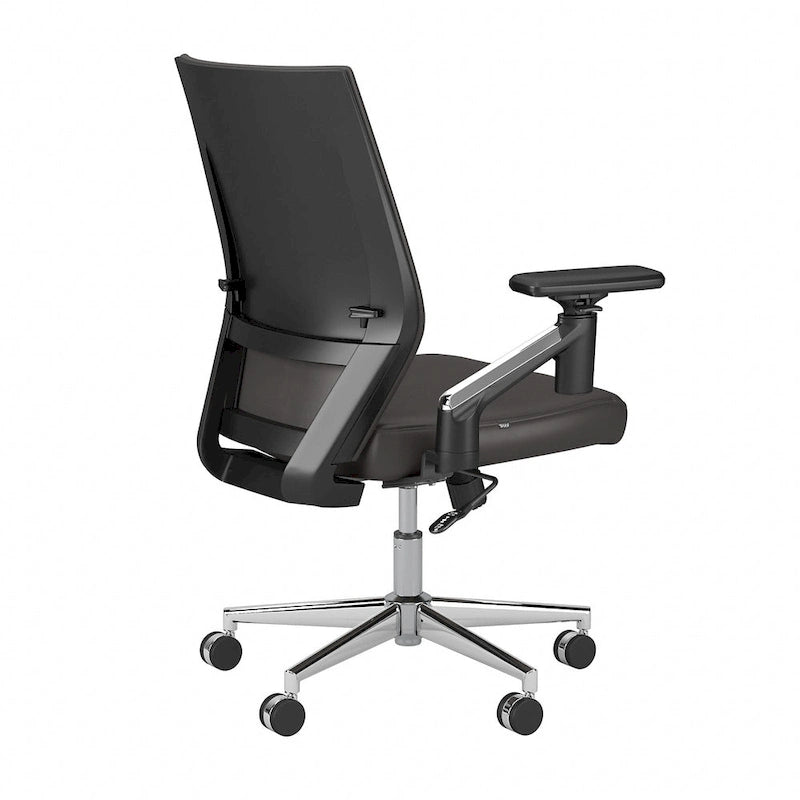 Fauteuil de bureau en cuir à dossier mi-haut