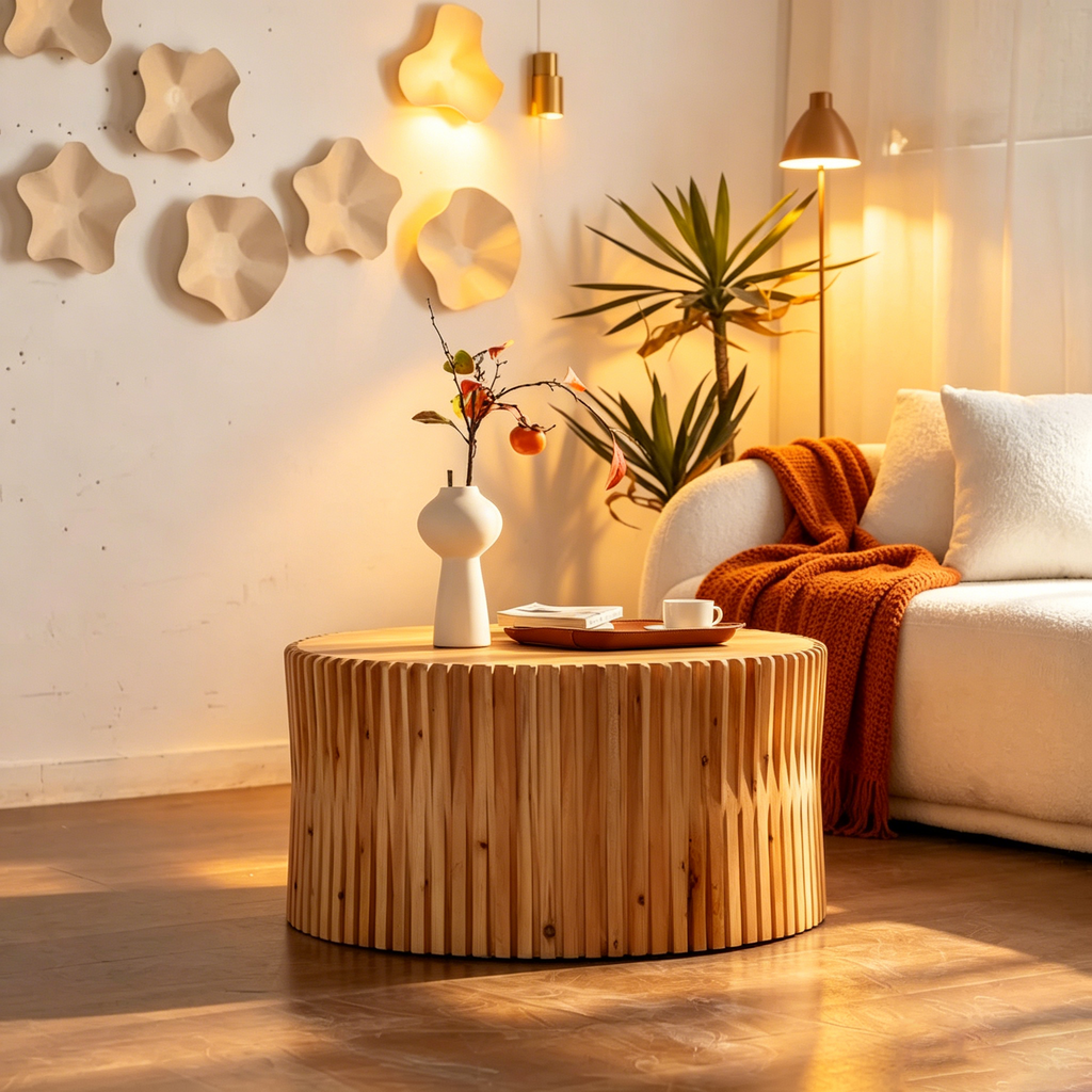 Table basse cylindrique de style rétro