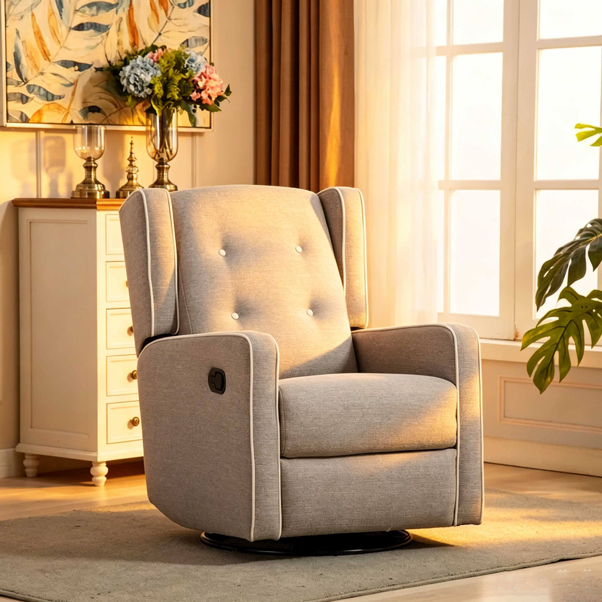 Fauteuil inclinable pivotant et à bascule monoplace